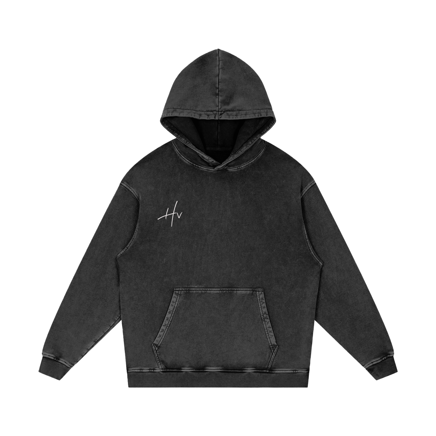 HV Snow Washed Loose Cotton Hoodie