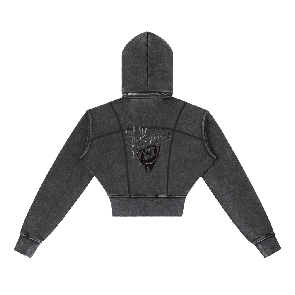 HV Vintage Washed Cropped Fleece Hoodie